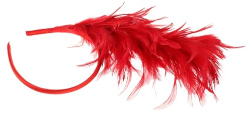 Healifty Fascia per Chioma Fascinator Piume Rosse, Accessorio per Tea Party e Feste, Copricapo da Donna per Matrimoni ed Eventi Formali, Design Elegante e Confortevole, per Carnevale