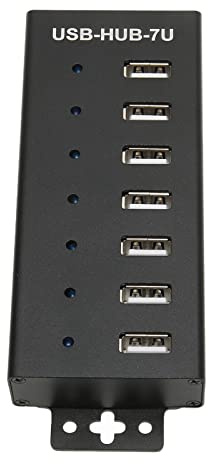SUNGOOYUE Hub USB de 7 Puertos, Concentrador USB 2.0 de Grado Industrial con Múltiples Circuitos de Protección y Tecnología MTT, para 11 10 8.1 7 XP OS X (Enchufe de la UE)