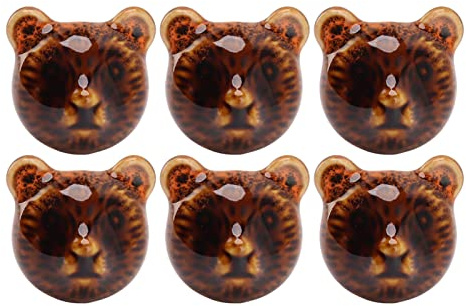 FTVOGUE Pomo de Puerta de Oso, de Cerámica, Aleación de Zinc, 6 Pomos Decorativos para Armarios y Cajones
