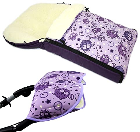 BAMBINIWELT KOMBI-ANGEBOT Muff + vinterväska 108 cm – av lammull för barnvagn, buggy, hjulhängare, skena – EU Eule $6