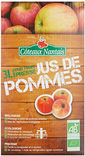 Côteaux - Nantais Jus de Pommes Bio - 100% Pur Fruit Pressé - 3 L