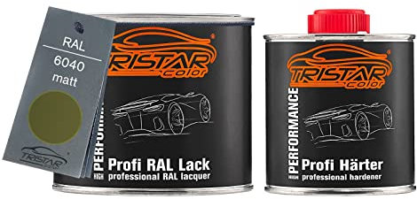 TRISTARcolor RAL 6040 Light Olive matt 2K Autolack 0,75 Liter / 750 ml Dose inkl. Härter