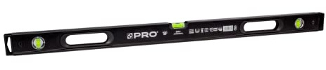 PRO900 Heavy Duty Nivel de burbuja 100cm con perfil ergonómico - ERS+ (Easy Reading System) Nivel de precisión con tapones antichoque - Color Negro