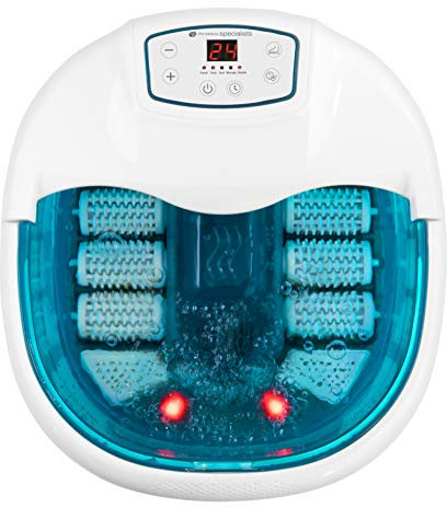 Rio Foot Spa Bath with 6 Motorised Massage Rollers, 450W Heat, Temperature Control, Hydrotherapy Bubble Massage, 3 Pedicure Attachments, 2 Aromatherapy Compartments, Carry Handle