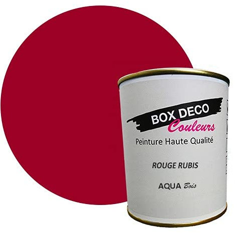 BOX DECO COLORES Pintura mueble madera interior a base de acrílico con aspecto aterciopelado Aqua Madera – 750 ml/9 m², rojo rubí