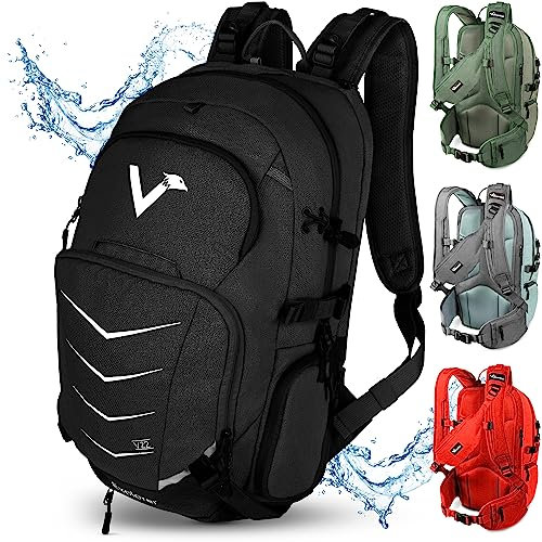 Valkental - Innovativer Rucksack mit perfekter Aufteilung (22L) Erweiterbares Volumen (Kein Schwitzen) Wanderrucksack, Trekkingrucksack, Fahrradrucksack & Outdoor Rucksack - Wasserfest & Reflektierend