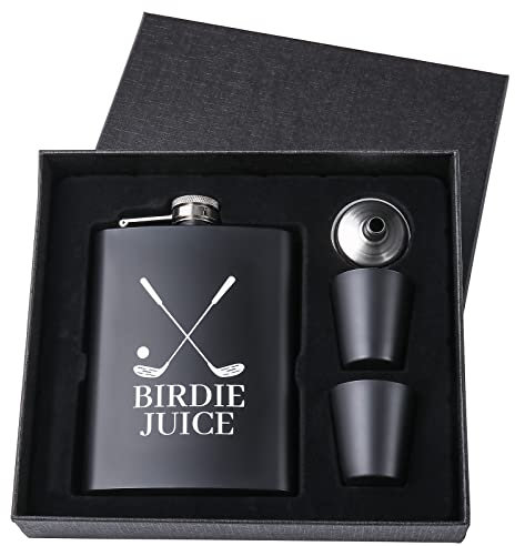 Edelstahl Flachmann 8Oz /240 ml Geschenkset mit Zwei Schnapsgläsern und Trichter Flachmann, Alkoholflasche für Whiskey Wein Wodka -Geeignet Zum Tragen von Alkohol