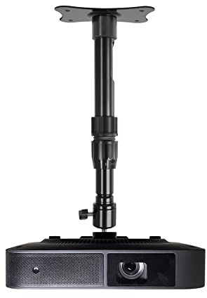 Homcine Mini Projector Ceiling Wall Mount Adjustable Height 10.6 to 16.5 inches with 360°Rotatable 11 Lbs Load Small Projector Holder 1/4 inch Mounting Bracket Hanger Stand