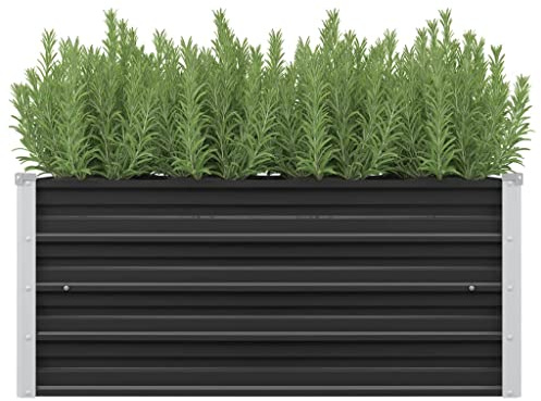 WIFESE Lit SuréLevé De Jardin Anthracite 100x40x45 Cm Acier Galvanisé Jardinieres Exterieur Jardiniere Bois Jardiniere Balcon Carré Potager Bacs ã Fleurs Rectangulaire
