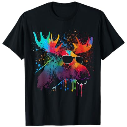 Elch Sonnenbrille Skandinavien Natur Wald Wandern Elch T-Shirt
