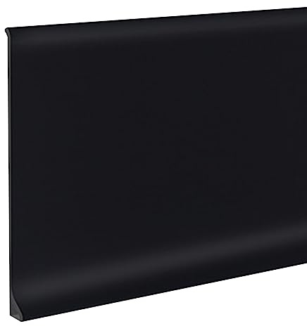Black PVC Skirting Board Trim Self-Adhesive,Flexible Skirting Boards Covers,Peel and Stick Wall Base Board Moulding Strip,Baseboard Molding Tape(6M L,10cm W)