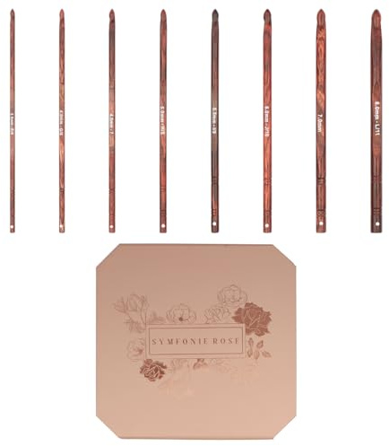 KnitPro Deluxe-Geschenkset – Symfonie Rose Häkelnadeln (3,50–8,00 mm), Rotbraun