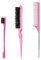 Lmyzcbzl Hair Styling Comb Set, 3 Pieces Hair Brush, Teasing Comb, Double Sided Hair Edge Brush, Rat Tail Comb, Plastic Bristle Hair Brush, for Hair Slicking