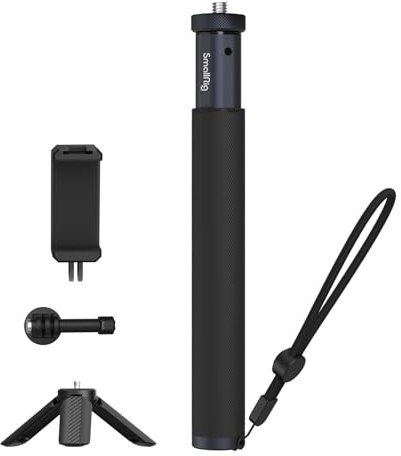 SMALLRIG Invisible Selfie Stick för Insta360, Selfie Stick Pole med Tripod för GoPro 12 10 9 8, för Insta360 X3, för DJI Action3, för AKASO och Phone - 4758