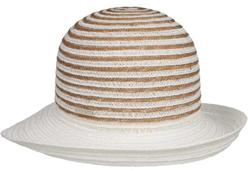 Seeberger Levia Bortenhut mit Aufschlag Damenhut Strohhut Glockenhut Sommerhut Sonnenhut Damen - Frühling-Sommer Sommer - One Size weiß