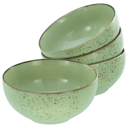 Creatable, 21677, Serie Nature Collection Green, 4-teiliges Geschirrset für 4 Personen, Buddha Bowl aus Steinzeug, spülmaschinen- und mikrowellengeeignet, Qualitätsproduktion
