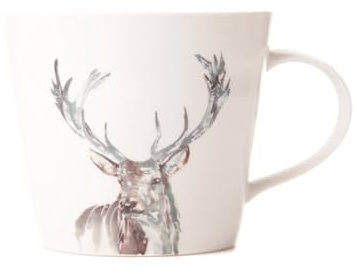 Meg Hawkins Stag Watercolour Design New Bone China Mug