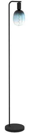 Eglo Cranley 1 Lampada da terra minimalista, piantana da soggiorno con interruttore e attacco E27 per lampadine a vista, in metallo nero