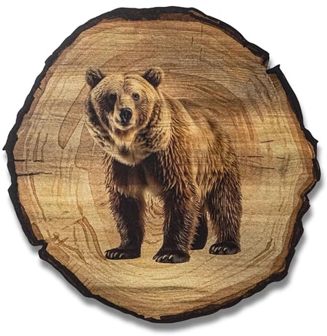 DARO Design - Image mural Ours Taille 45 cm - Impression d'art prête à accrocher - Décoration murale sur le thème de la chasse, de la nature, des animaux