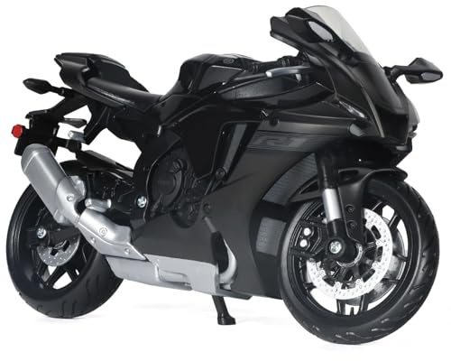 Risopen 1:12 Motorcycle Model Toy for Yamaha YZF-R1 1000R Metal Die-cast with Plastic Motorcycle Model No Assembly Required Mini Finished Moto Gift for Adult（Black）