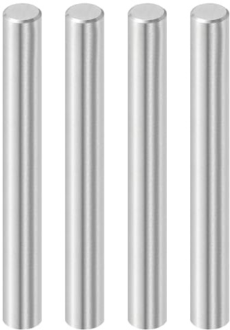 QUARKZMAN 4 Stück Zylinderstifte 10 mm x 80 mm Metallstift, 316L Edelstahl Zylindrische Dübelstifte Regalstützstift Pin Rod Befestigungselemente Metallregalstifte Silberton