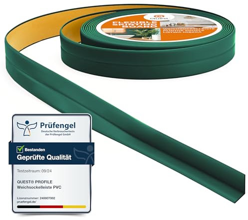 Plinthe Souple Adhésive - Moulure de finition pour cuisine salle de bain - Ruban d'étanchéité PVC - Flexible Etanche Décoratif - 10 mm x 10 mm - 5 mètres, Couleur de brique