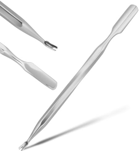 Alaoo Pusher per Cuticole,2 in 1 Spingi Cuticole con Forchetta,Spingi cuticole professionale,Strumento in Acciaio Inossidabile per la Rimozione delle Cuticole, Rimozione Della Pelle Morta Strumento(B)