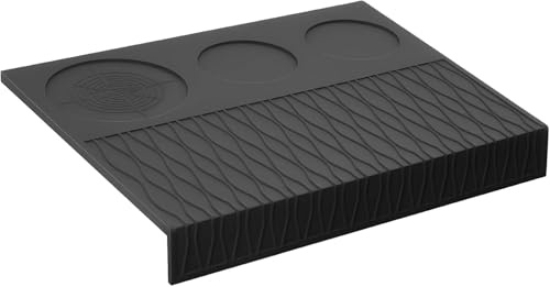IKAPE Espresso Tamping Mat, Food Grade Silicone Coffee Tamper Mat, Portafilter Tamp Mat Espresso Accessory for Baristas, Waterproof Heat Resistant Tamping Pad Mat for Counter