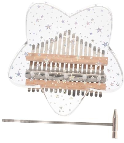 Yardwe 1 Satz Mini Kristall Acryl Kalimba Daumenklavier Tragbares mit Zubehör und Aufbewahrungsbox für Musikliebhaber Musikinstrument für Klangheilung