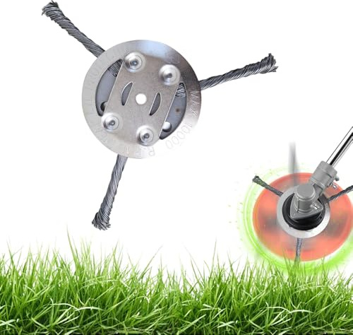AprYew 6 inch Steel Wire Grass Trimmer Head,2025 New Steel Wire Grass Trimmer Replacement Head, Universal Brush Cutter Steel Head for Lawn Mower Tray, Weed Remover Tool, Inner Hole 5Mm (2, 3 Blades)