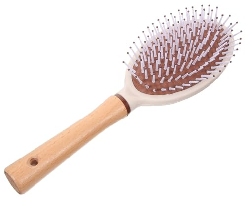 Beaupretty Brosse Démêlante Bois avec Poils Massage Peigne Raquette et Durable Soin et Coiffage pour Cheveux Bouclés et Raides Usage Humide ou Sec