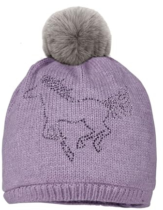 maximo MINI Girl-Mütze Pferd Strass, Kunstfellpompon, Vollfutter