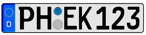 PLATEHOLDER® Kfz Kennzeichen | DIN Zertifiziert | 520x112mm | Für Auto Fahrradträger Anhänger | offizielle Nummernschilder 1 Stück