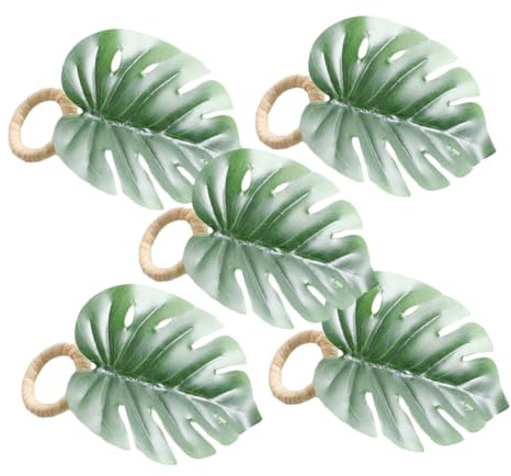 UKCOCO 5pezzi Anelli Decorativi Per Tovaglioli Foglie Creative Fermagli Per Feste in Materiali Di Design Unico Per Tavola