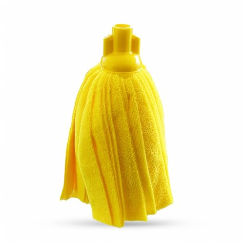 PAMEX - Fregona Tiras Microfibra Limpieza Profunda, Máxima Absorción y Secado Rápido (Amarillo)