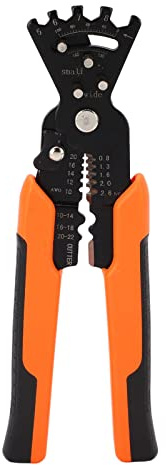 Haofy Naranja Rojo Alicates para Pelar Cables Alicates para Cortar Cables de Electricista de Acero Al Cromo Vanadio Pelacables Ergonómico de Goma para Llaves