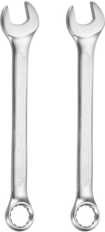QUARKZMAN 2 Stück Metrische Kombinationsschlüssel 21mm Maulschlüssel Und 15-Grad Versetzter 12-Punkt Ringschlüssel Chrom Vanadium Stahl Industrielle Qualität Doppelseitige Werkzeuge