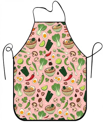 Delantales de verduras juguetones para cocinar, delantal de cocina culinario colorido para adultos, divertido accesorio de cocina para chefs y barbacoas, Melocotón, 24x31 Inch