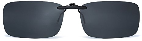 JM Rimless Rectangle Clip on Sunglasses Lightweight Polarized Eyeglasses Men Women (Polarized Grey)