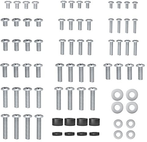 BONTEC Universal TV Mounting Hardware Kit, Compatible with TVs Up to 80 Inch, Includes M4, M5, M6, M8 Screws, Washers & Spacers, Works with TV Wall Bracket, Monitor Stand, VESA Mount, Silver