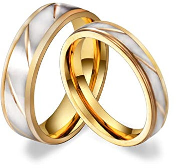 Stfery Couple Ring Engrave, Ring Men Vintage Stainless Steel Blade Pattern Women P 1/2 Western Jewelry Decor Gifts for Couples Jewelry Accessories