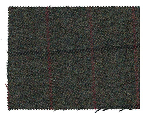Walker and Hawkes - Harris-Tweed-Stoff - 100% echte Schurwolle - Jägergrün - 100 x 150cm