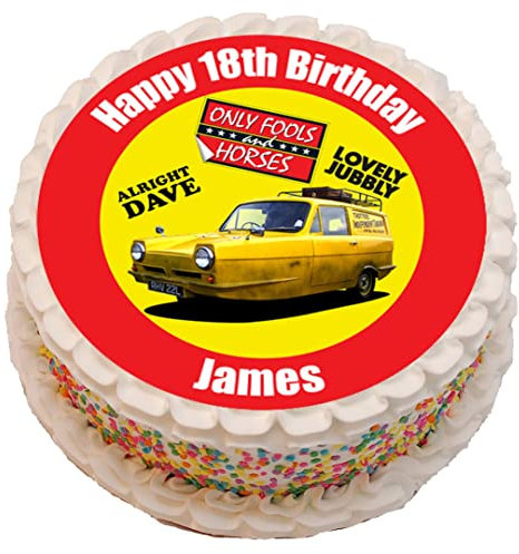 Only Fools & Horses Personalised PRE-CUT Cake Topper 7.5 Inch Round Edible Icing Sheet Birthday Decoration
