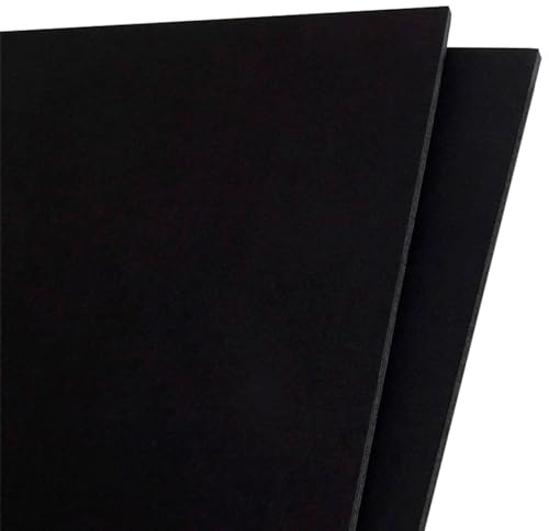 Acan Tradineur - Confezione da 2 fogli di cartone ondulato adesivo, spessore di 5 mm, per artigianato, supporto per presentazioni, modelli, base per quadri (Nero, 50 x 70 cm)