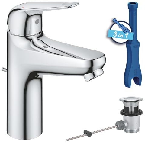 GROHE Swift Miscelatore monocomando per lavabo, Taglia M, cromo, 24325001