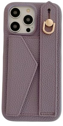 YYNLIN Phone Hülle Handgelenkriemen Brieftasche Ledertasche Für Telefon 11 12 13 14 15 Kartenhalter Schutzabdeckung-Lila-Für Phone 13