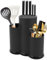 Ksvaye 3 en 1 Soporte Cuchillos Cocina, Porta Cuchillos Cocina Negro con Ranuras, Universal Bloque Cuchillos Vacío, Soporte Redondo para Guardar Utensilios de Cocina para Tacoma/Taco Cuchillos Cocina