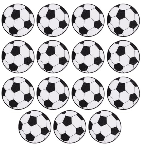 15 stycken, stryklappar, strykbilder för vuxna, lappar för strykning, lappar, barn, strykning, strykbilder för textilier, Diamond Iron On Patches (fotboll)