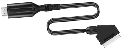 UTHCLO Convertitore Scart Video con Cavo Adattatore Audio Video Plug Play per Tv Vhs Dvd Convertitore Analogico Digitale Segnale Standard