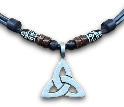 HANA LIMA Halskette Keltenschmuck Keltischer Knoten Lederkette Herren Damen Metallanhänger